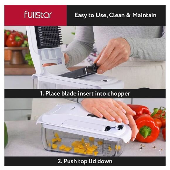 NEW Food Chopper Slicer & Spiralizer w/ Container 8 in 1, White - Picture 7 of 7